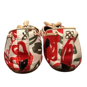 Coach Malika Floral Tassel Satin Loafer Red, Green, Cream Black Shoes 8.5 thumbnail 7