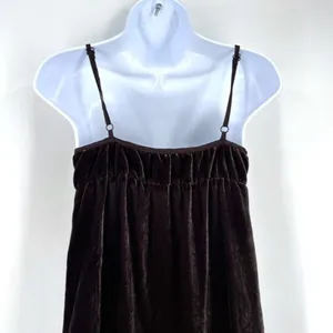 Gap Y2K Velvet Silk Blend Slip Dress Sz 2 Chocolate Brown Whimigoth‎ FairyGrunge thumbnail 6