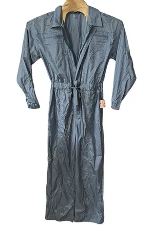 Free People Movement‎ Golden Hour Jumpsuit Size Medium Blue Long Sleeve NWT thumbnail 1