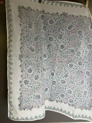Paisley Daisy Floral Scarf Womens One Size Multicolor Satin Square Shawl Wrap thumbnail 3