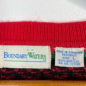 Vintage Boundary Waters Acrylic Fair Isle Boyfriend Grandpa Cardigan Sweater L thumbnail 8