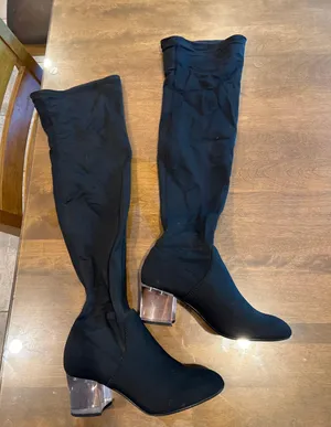 ALDO Black Thigh High Heeled Boots thumbnail 1