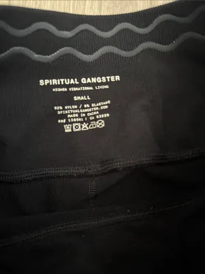 Spiritual Gangster Auralight Black Ribbed High-Waist Leggings Small thumbnail 6