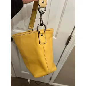Coach F30904 Sarah Hobo Shoulder Bag Leather SV/Canary rare find boho thumbnail 7