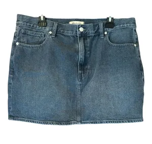 NWT Madewell Denim Mini Skirt Size 31 Hodgeman Wash‎ Blue Jean DM8635 thumbnail 1
