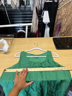 Marie‎ la Lune XL Green Silk Blend Layered High-Low Dress Made in Italy thumbnail 13