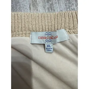 Casa Cabana Tan Beige Fisherman Chevron Knit Sweater and‎ Midi Skirt Set XL thumbnail 9