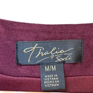Thalia‎ Sodi Faux Suede Moto Jacket Burgundy Womens M Asymmetrical Zip thumbnail 3