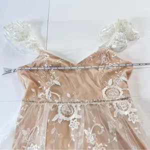 NWT Lulus Twirl‎ the Night Away White Embroidered Lace Mini Skater Dress LARGE thumbnail 9