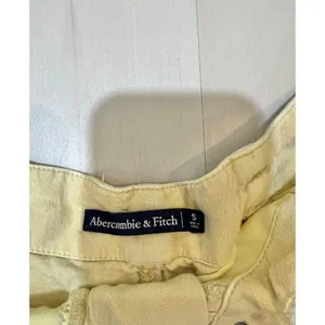 Abercrombie & Fitch Women Small Butter Yellow Linen Blend Shorts Coastal Retro thumbnail 3