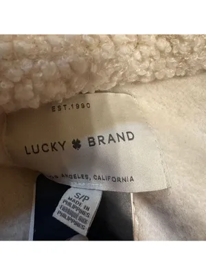 Lucky Brand White Sherpa Button Up Jacket Small thumbnail 4