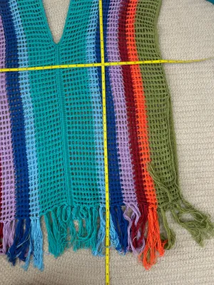 Rainbow crochet poncho shirt Multiple thumbnail 8