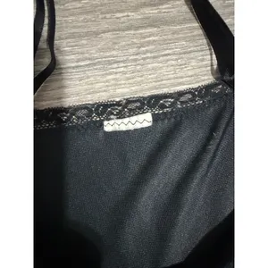 Vintage 90s Black Lace Trim Full Slip Dress S Adjustable Straps Midi Length thumbnail 8
