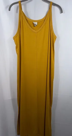 A New Day Medium Mustard Yellow Sleeveless Maxi Dress thumbnail 1