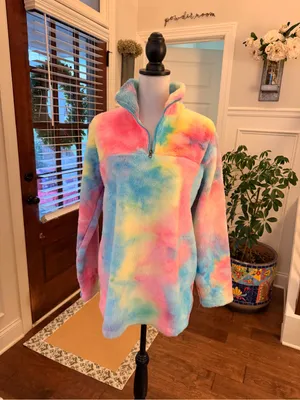 Boutique NWOT Sherpa Cotton Candy Quarter Zip Pullover Pink Size undefined thumbnail 2