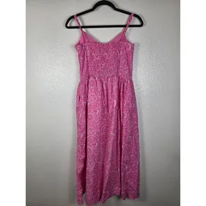 Roller‎ Rabbit x Target Pink Paisley Midi Dress XS Cotton Scallop Hem NWT thumbnail 4