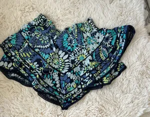 Aerie Rock 'n' Ruffle Skort in Blue Black Purple Multi Size XSmall NWT thumbnail 1