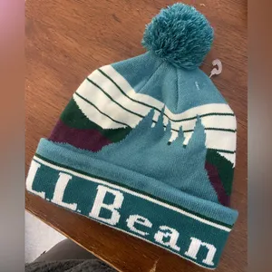 L.L. Bean Colorful Knit Pom Beanie with Logo thumbnail 2