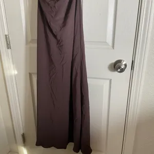 NWT Zara brown open-back maxi dress with back ruching size large thumbnail 5