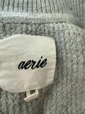 Aerie CozyUp Waffle Polo Sweater Size XXS Oversized thumbnail 5