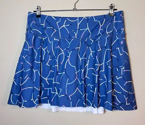 Athleta Ace Stretch Performance Tennis Skort Pickleball Golf Blue XL thumbnail 1