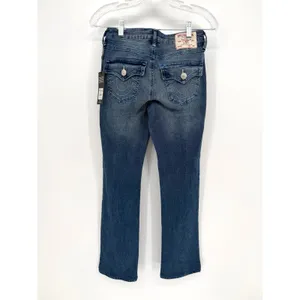 True Religion Billie Mid Rise Flap Straight Jeans Womens 24 Blue Y2K Indie Retro thumbnail 10