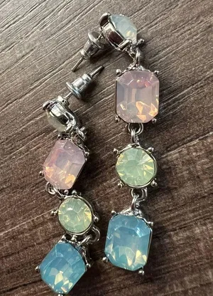 Dangle statement gem earrings thumbnail 2