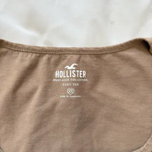 Hollister Top Womens XS Brown Square Neck Baby Tee Crop‎ Cotton Blend Feminine thumbnail 2