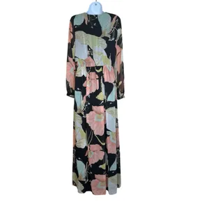 Lulu's Wonderous Water Lilies Maxi Dress Medium Boho Floral Garden Flower Party thumbnail 6
