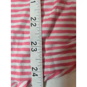 Tommy Bahama Women’s Medium Pink White Stripe Short Sleeve Flowy Shirt thumbnail 7