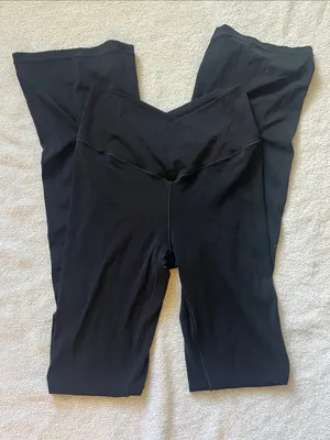 Aerie Black High-Waisted Crossover "Real Me" Flare Leggings thumbnail 1