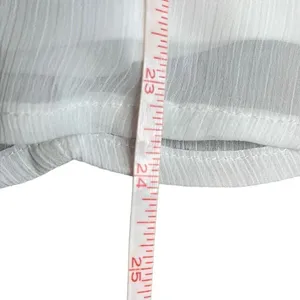 IZ‎ Byer EUC White Black Trim Flowy Ruffle Sleeve Blouse Sz S thumbnail 5