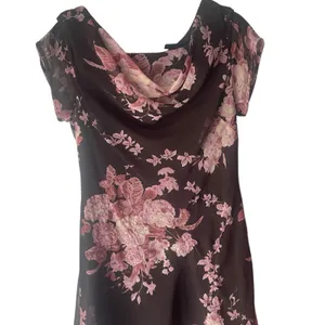 Connected Y2k Pink‎ Brown Fairy Beaded Floral Tiered Chiffon Midi Dress thumbnail 6