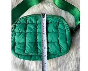 Stylish Green Quilted Belt Bag/Waist Bag thumbnail 6