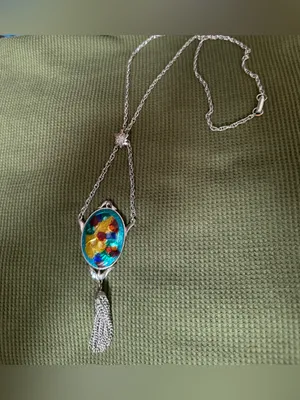 Celebrity Multicolor Glass Pendant Tassel Necklace - Women Jewelry thumbnail 2