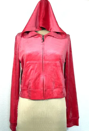 Juicy Couture NWT Pink Velour Zip Hoodie L Rhinestone Logo Y2K McBling thumbnail 1