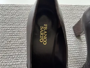 Vintage Franco Sarto Dark Brown Croc Embossed Faux Leather Block Heels Shoes 10 thumbnail 4