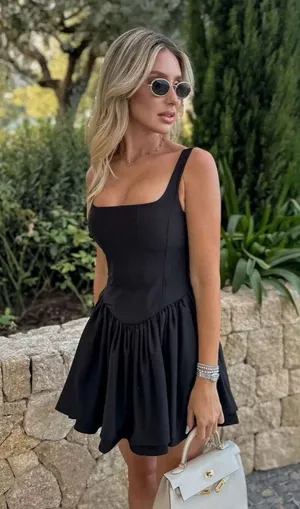 Zara dress mini corset inspired ruffled balloon bodycon summer cocktail wedding thumbnail 1