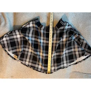 Hot Topic Black White Plaid O-Ring Zipper Skater Skirt XL thumbnail 4