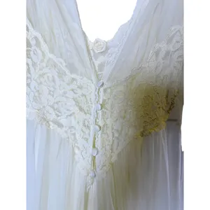 Val Mode Lingerie Vintage Peignor Set Ivory / Cream thumbnail 9
