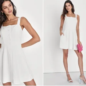 LULUS Bachelorette Engagement Bridal Shower Brunch Honeymoon Fit and Flare Mini thumbnail 4