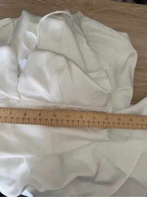 Lulus Medium NEW Lupita White Satin Tie-Back Maxi Dress Bridal Wedding Minimal thumbnail 9