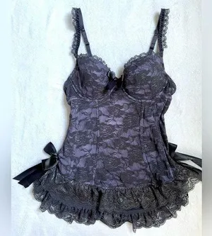 Women’s Lace Lingerie Padded Bra & Slip Dress Size Medium A11 thumbnail 1