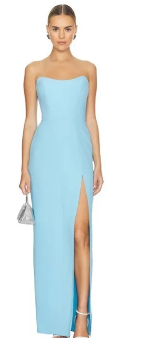 Amanda Uprichard X Revolve Dress Sz M Maxi Bustier Side Slit Party Formal Gown thumbnail 1