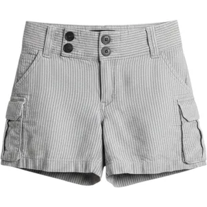 Banana Republic‎ Martin Fit Low Rise Cargo Shorts Gray White Pinstripe Womens 2 thumbnail 1