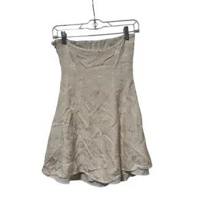 Skyte Moon Strapless Ivory Brocade Dress S thumbnail 6