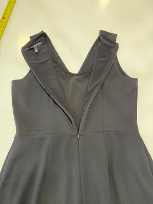 White House Black Market Black Sleeveless Faux-Wrap Midi Dress Size 8 thumbnail 8