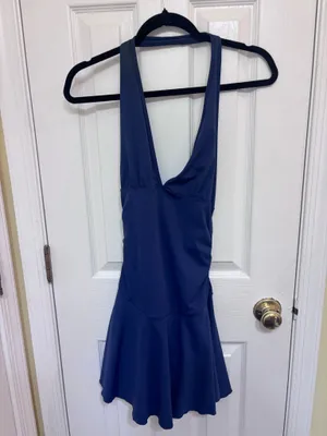 SheIn Navy blue halter top dress thumbnail 2