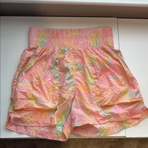 Fabletics High Waist Pink and Green Shorts thumbnail 1