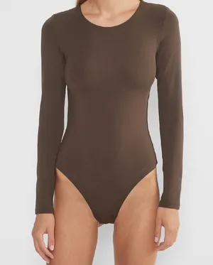 Babaton Contour Crew Long sleeves tan Bodysuit size small thumbnail 1